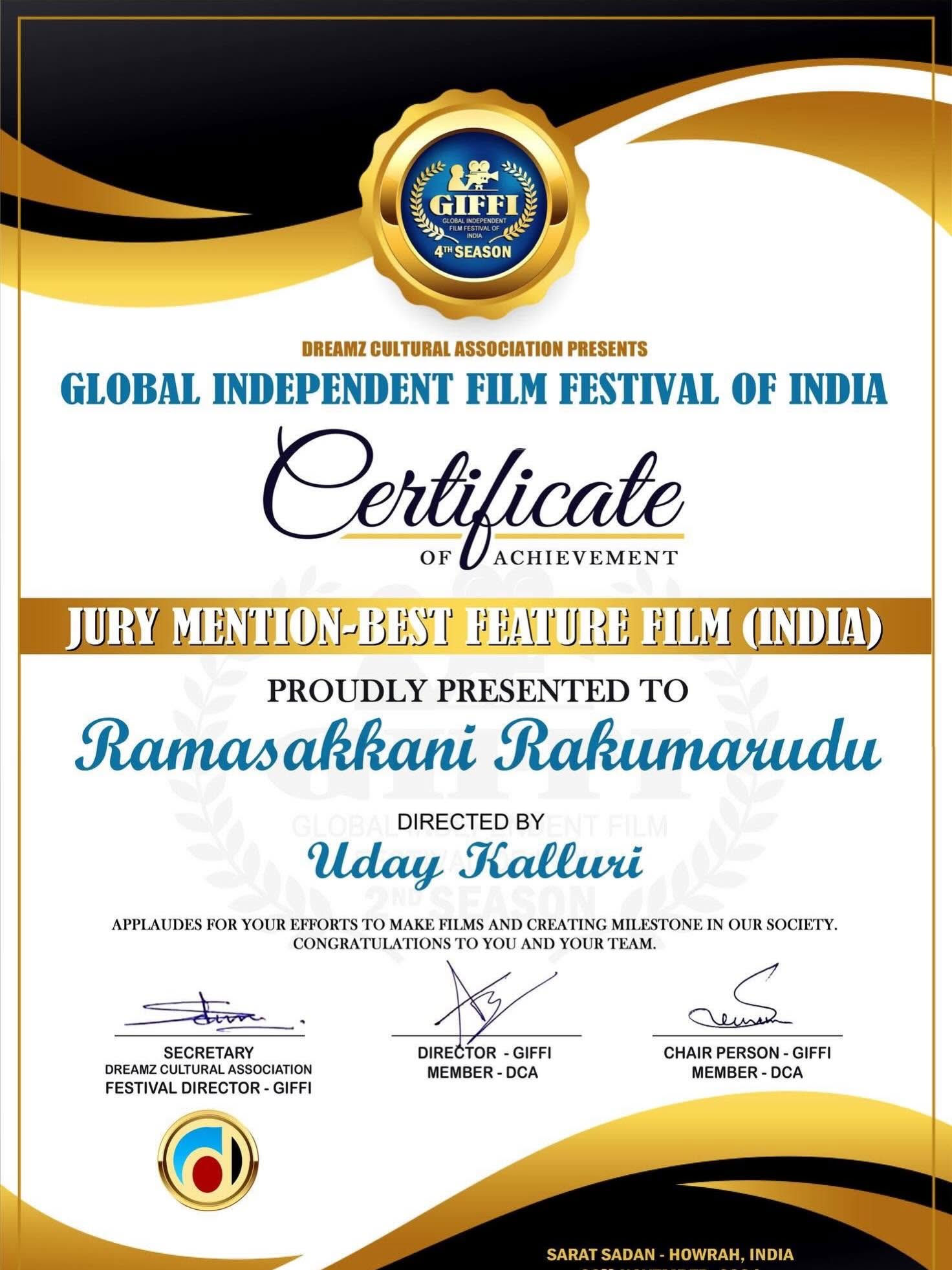 Uday Productions Award